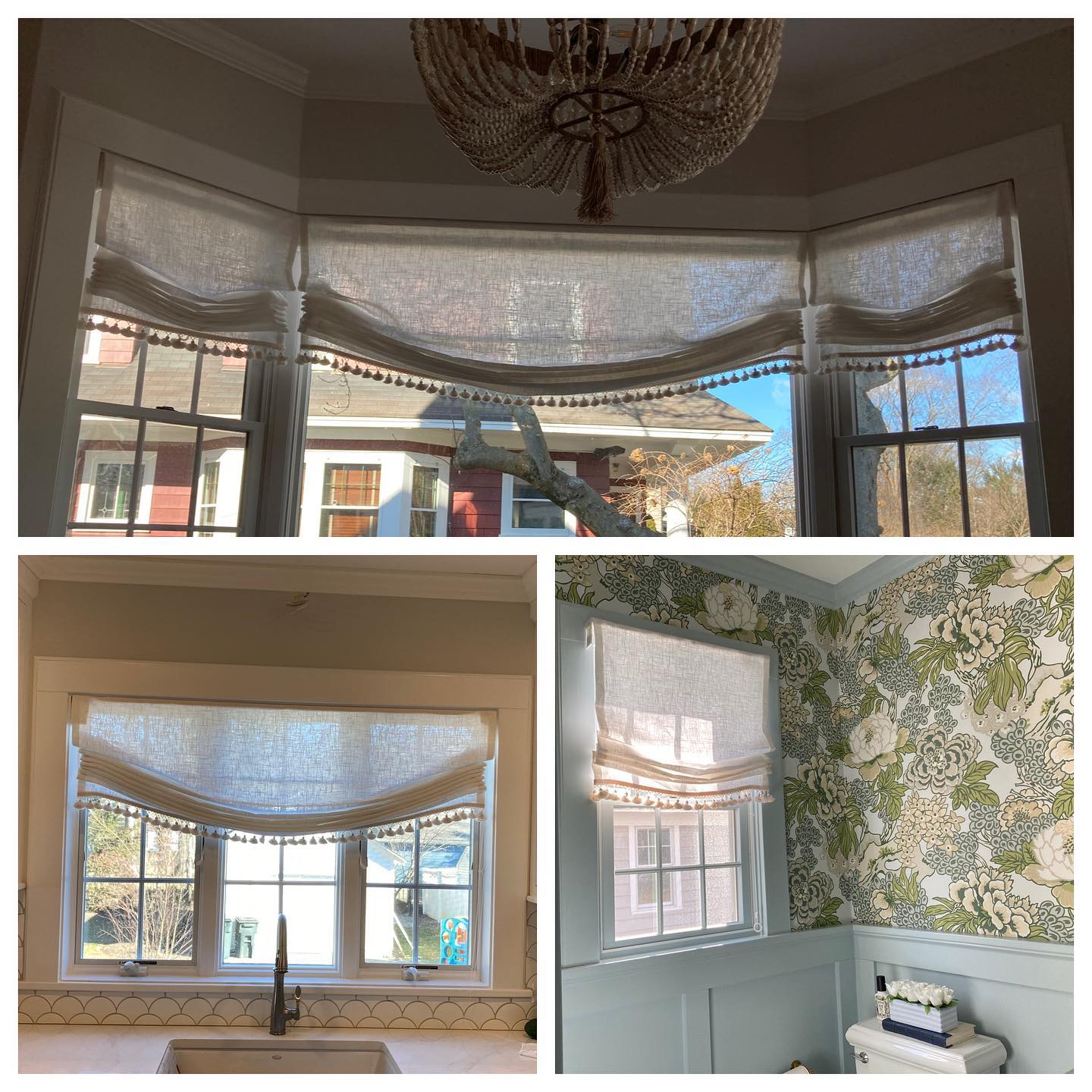Roman shades — custom work by Denise Canney